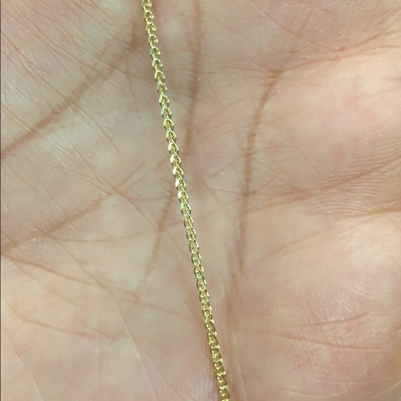 14K Two Tone Gold I Love You Heart Charm Pendant with 1.2mm Flat Open Wheat Chain Necklace